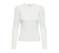 Top Femme - Only - Emma - Manches Longues Bouffantes - Col Rond - Blanc Cloud Dancer M