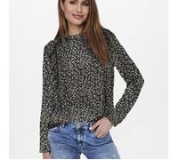 Top Imprimé all over Col haut Manches longues Bouton bleu Bleu 34