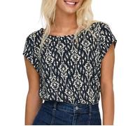 Top Femme - ONLY - Vic S/S AOP - 100% coton - Manches courtes - Col arrondi 36