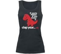 Top Fun de Goodie Two Sleeves - T-Rex Triste - S à L - pour Femme - noir L