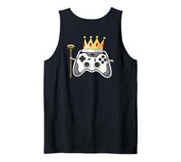 Top Gamer Jokes King of Game Controller Art on Back Débardeur