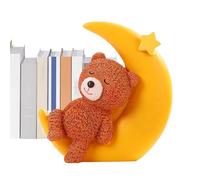 Top gâteau de lune - Ours mignon qui dort sur le gâteau de lune - Statue de lune avec décoration de table - Statue de dessin animé en résine - Pour gâteaux, étagères et jardins d'