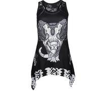 Top Gothic de Innocent - Éléphant - Mandala - S à XL - pour Femme - noir/blanc S