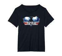 Top Gun Aviator Shades F-14 Tomcat Reflection T-Shirt, Femme Grandes Tailles, Noir, 1X