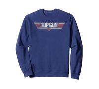 Top Gun Classic Logo Sweatshirt, Unisexe pour Adultes, Bleu Marine, M