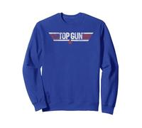 Top Gun Classic Logo Sweatshirt, Unisexe pour Adultes, Bleu Royal, L