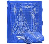 Top Gun - Couverture, 152 x 127 cm Plane Blueprint Silky Touch, Couverture Super Douce, 50 « x 60"