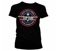 Top Gun École Des Armes Fighter T-Shirt Femme Noir Manches Courtes S-XXL