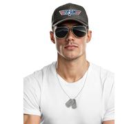 Top Gun Ensemble d'accessoires avec bonnet, lunettes d'aviateur et Dog Tag - Accessoire de costume de pilote de combat pour carnaval, Halloween et fête à thème