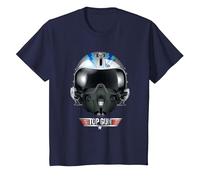 Top Gun Iceman Helmet T-Shirt, Enfant, Bleu Marine, 10 Ans