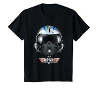 Top Gun Iceman Helmet T-Shirt, Enfant, Noir, 10 Ans