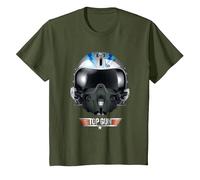 Top Gun Iceman Helmet T-Shirt, Enfant, Olive, 10 Ans