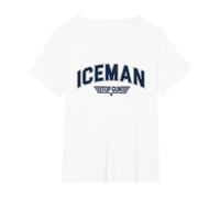 Top Gun Iceman Varsity T-Shirt, Femme Grandes Tailles, Blanc, 1X