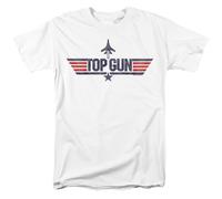 Top Gun - Logo Blanc - T-Shirt À Manches Courtes Unisexe Adulte - Blanc