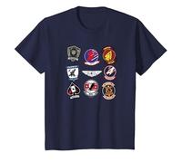 Top Gun: Maverick Centered Grid Patches T-Shirt, Enfant, Bleu Marine, 2 Ans