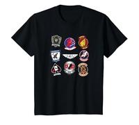 Top Gun: Maverick Centered Grid Patches T-Shirt, Enfant, Noir, 2 Ans