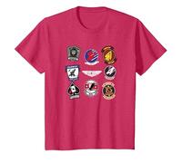 Top Gun: Maverick Centered Grid Patches T-Shirt, Enfant, Rouge Chiné, 2 Ans