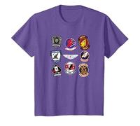 Top Gun: Maverick Centered Grid Patches T-Shirt, Enfant, Violet Chiné, 2 Ans