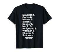 Top Gun Maverick & Goose & Iceman & Slider All Names Logo T-Shirt