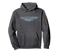 Top Gun Maverick Logo Sweat à Capuche, Unisexe pour Adultes, Chiné Foncé, L