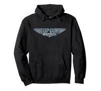 Top Gun Maverick Logo Sweat à Capuche, Unisexe pour Adultes, Noir, M