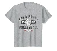 Top Gun Nas Miramar Volleyball T-Shirt, Enfant, Gris Chiné, 2 Ans