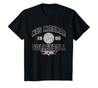 Top Gun Nas Miramar Volleyball T-Shirt, Enfant, Noir, 10 Ans