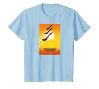 Top Gun Poster Planes at Sunset Action Movie T-Shirt, Enfant, Bleu Céleste, 8 Ans