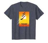Top Gun Poster Planes at Sunset Action Movie T-Shirt, Enfant, Bleu Chiné, 8 Ans