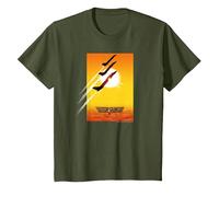 Top Gun Poster Planes at Sunset Action Movie T-Shirt, Enfant, Olive, 12 Ans
