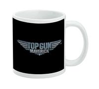 Top Gun - Tasse à café en céramique avec logo Maverick, tasse cadeau fantaisie pour café, thé et boissons chaudes, 325 ml, blanc