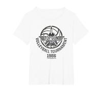 Top Gun Volleyball T-Shirt, Femme Grandes Tailles, Blanc, 2X