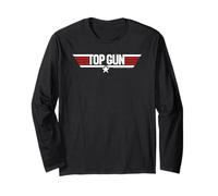 Top Gun White Classic Logo Manche Longue