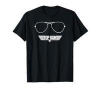 Top Gun White Sunglasses & Logo in White Action Movie T-Shirt