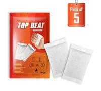 Top Heat Chauffe-mains - 5 paires - Mains chaudes 8 heures - Coussinets chauffants pour les mains - Activation par air - Chaleur instantanée - Chaleur 100 % naturelle - Chauffage de poche - Prêt à