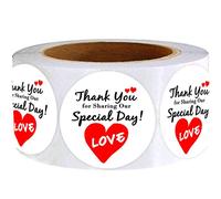 Top label Lot de 500 étiquettes autocollantes « Thank You for Sharing Our Special Day » - 5,1 cm par rouleau