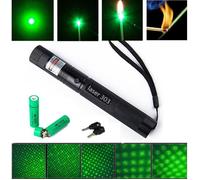 Top Laser 303 100mW pointeur Laser vert longueur focale réglable et avec Star Filter Pattern avec 1400 mah 18650 batterie