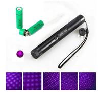 Top Laser 303 100mW pointeur Laser violet longueur focale réglable et avec Star Filter Pattern avec 1400 mah 18650 batterie