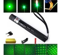 Top Laser 303 200 mW pointeur Laser vert longueur focale réglable et avec Star Filter Pattern avec 4000 mah 18650 batterie + Ve03848