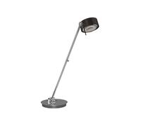 Top Light Puk! 120 Table 60 cm Avantgarde LED LV Tischleuchte, black wood (aspect pierre naturelle), chrome