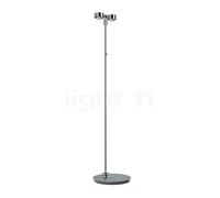 Top Light Puk Floor Mini Twin Lampadaire LED chrome - lentille claire/lentille claire Ce luminaire comporte des modules à LED prémontés de classes énergétiques A A