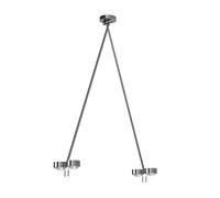 Top Light Puk Mini Ceiling Sister Twin 100cm Deckenleuchte, chrome mat, verre mat, lentille claire