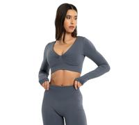 Top longues femme Gym Glamour Seamless open back Gris XS