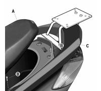 Shad Kit fixation top case arrière Top Master Y0CY17ST pour Yamaha Cygnus 125 Noir