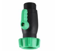 TOP-MAX Adaptateur de tuyau 3/4" avec interrupteur, vanne d'angle 180° GHT | Matériau résistant à la corrosion, joint torique étanche contre les gouttes, poignée quart de tour, idéal pour les outils de