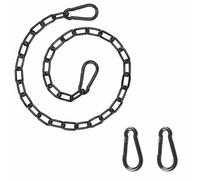 TOP-MAX Chaîne de suspension robuste de 30 cm, rallonge robuste pour chaises de jardin, acier revêtu noir avec 2 mousquetons, extension de hamac sécurisée, accessoires de balançoire d'extérieur