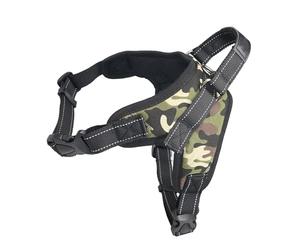 TOP-MAX Harnais pour chien, doublure respirante réglable, gilet d'été, harnais réfléchissant confortable pour animaux de compagnie, pour promenade en plein air, motif camouflage, taille M