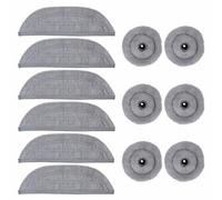 TOP-MAX Lot de 12 recharges pour balai à franges avec 6 lingettes + 6 tampons de bordure compatibles avec RoborockS8 MaxV Ultra/S8 Max Ultra