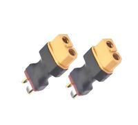 TOP-MAX Lot de 2 adaptateurs XT60 femelle vers fiche de type T, fiche Deans sans câble pour chargeur de batterie LiPo, voiture radiocommandée, camion, hélicoptère