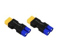 TOP-MAX Lot de 2 adaptateurs XT60 femelle vers fiche EC3, fiche Deans sans câble pour chargeur de batterie LiPo, voiture RC, camion, hélicoptère